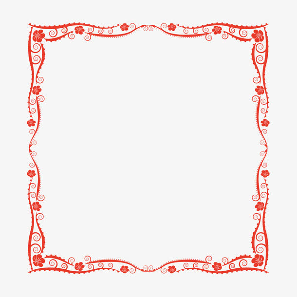 矢量小花红色边框