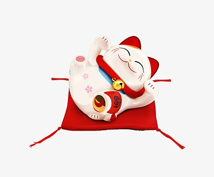 红色躺着招财猫png休闲的猫png卡通休息小猫png躺着的宠物猫png躺着的