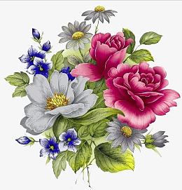 手绘唯美花朵图案