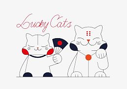 手绘可爱招财猫