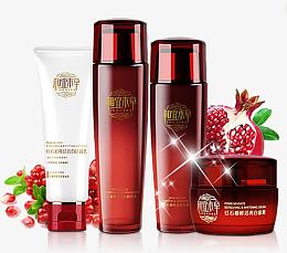 红色相宜本草红石榴套装护肤品