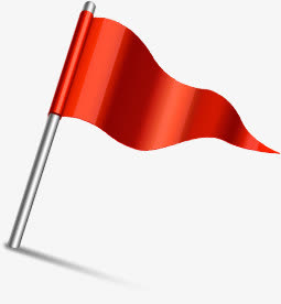 红色卡通彩旗装饰