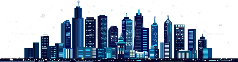 蓝色城市建筑矢量
