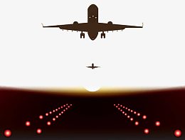 夜幕下的飞机跑道