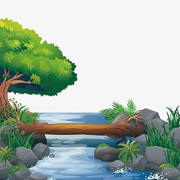 矢量小河流水