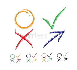 彩色简笔画免抠素材