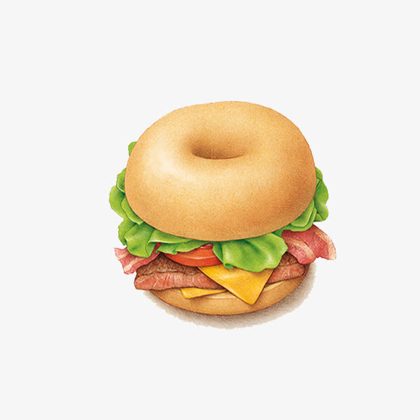 手绘汉堡