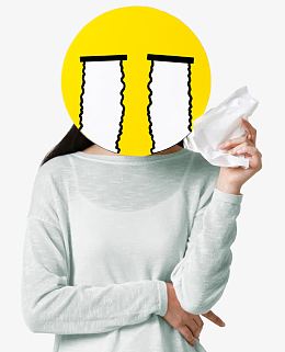 卡通哭脸表情　