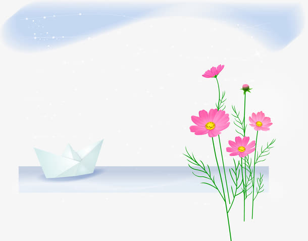 小纸船矢量花纹装饰素材