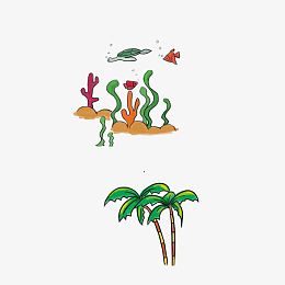 沙滩上的植物海里的水草