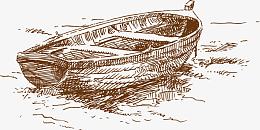 夏季海滩手绘线稿素材矢量素材