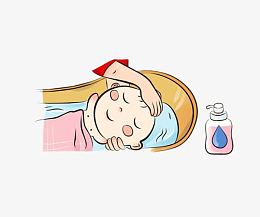宝宝洗澡洗头图片素材