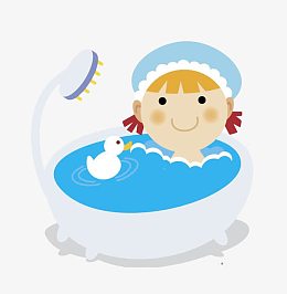 蓝色手绘卡通素材