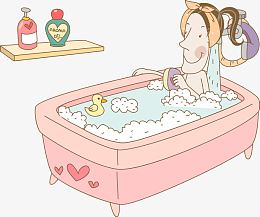 浴缸里泡澡的人