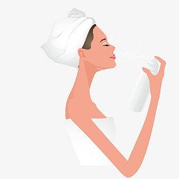 洗完澡喷香水的美女
