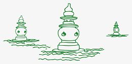 杭州标志性建筑线稿