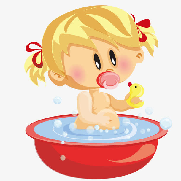 洗澡的女宝宝