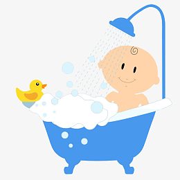 洗澡的小孩