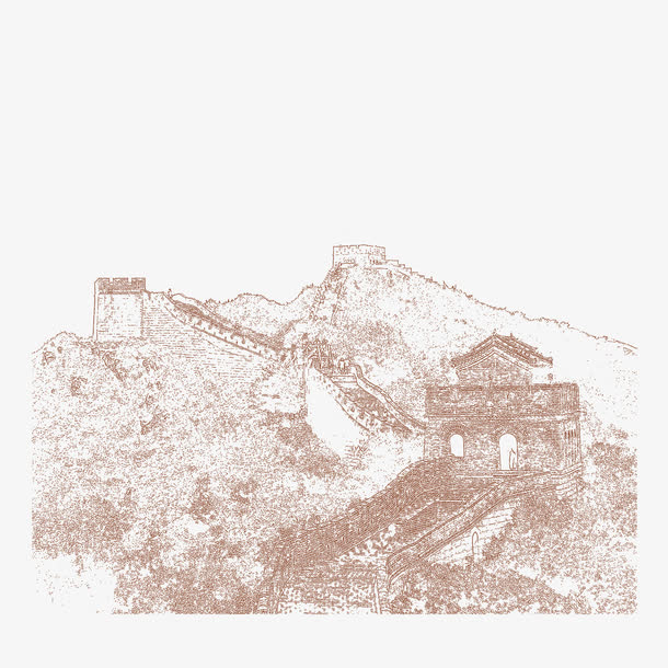 长城剪影素材免费下载_觅元素