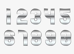 银色斜纹数字