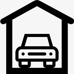 建筑车车库房子公园停车场建筑与