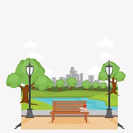 城市公园风景矢量素材