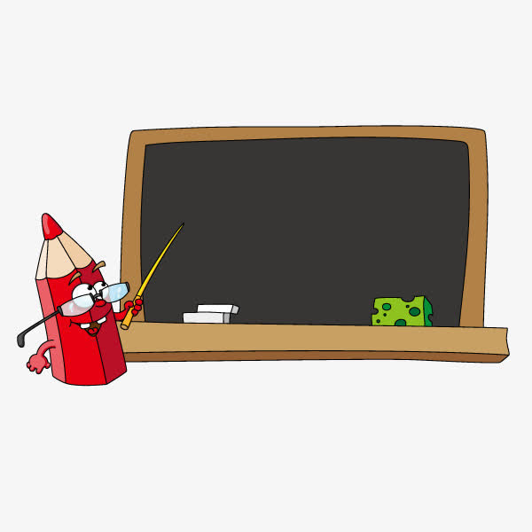 铅笔头 卡通 黑板 上课 矢量图