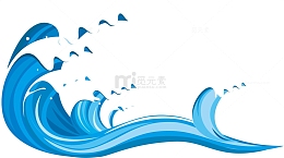 卡通波浪标识
