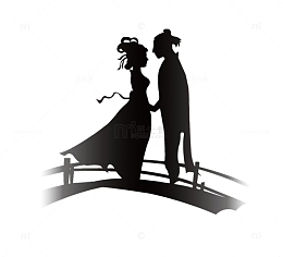 七夕牛郎织女海报人物元素