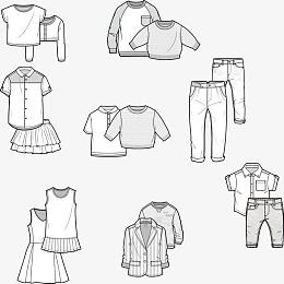 矢量服装设计版型图