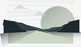 长河落日圆矢量