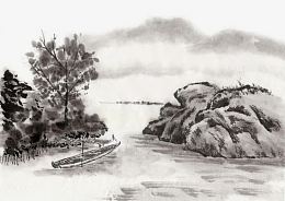 丹青水墨湖