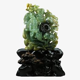 俏色花玉巧雕渔翁