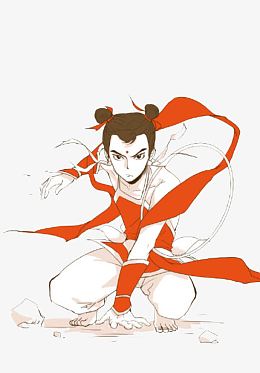 哪吒插画纯色