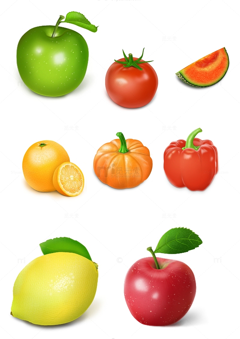 单个蔬菜水果合集素材