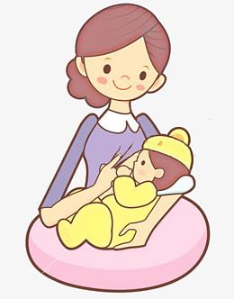 卡通科学母乳喂养漫画png