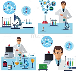 扁平化医务人员和医疗器械矢量