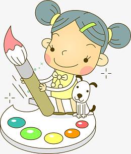 手绘绘画女孩