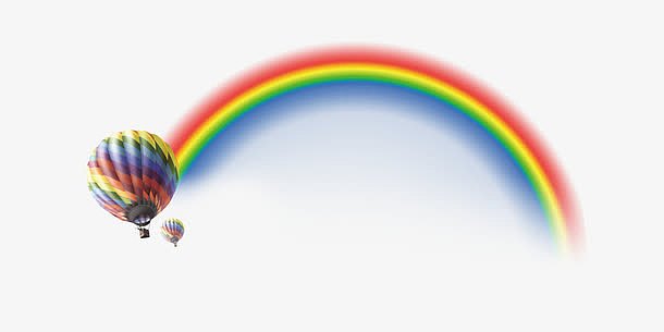 海报用彩虹及热气球装饰