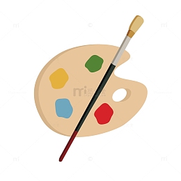 画笔与颜料盘