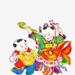 中国大寿仙童贺寿图