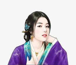 紫衣手绘人物图