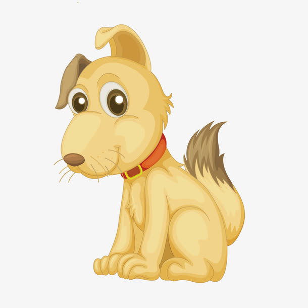 矢量卡通黄色土狗