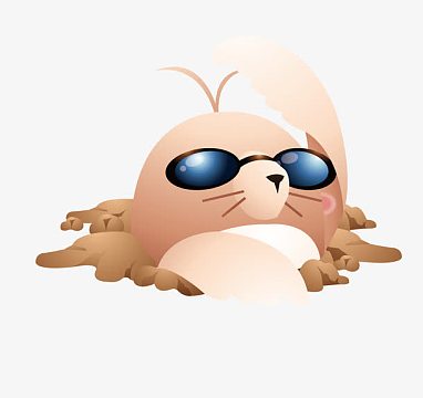 矢量暗黑风格鼹鼠png花丛中赏花的小鼹鼠png卡通鼹鼠aipng卡通可爱的