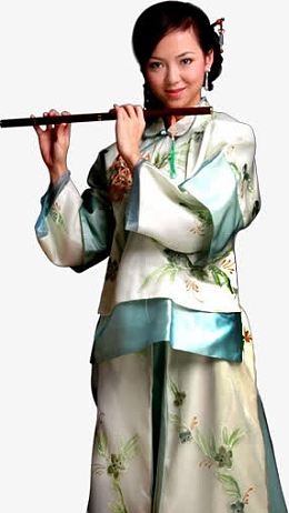 吹笛子的美女