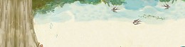文艺回忆树木燕子梦幻蓝天背景