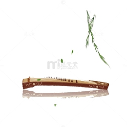 手绘古筝柳树