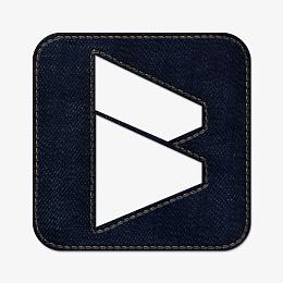 牛仔琼社会标志广场蓝色牛仔裤社