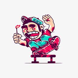 滑板男孩