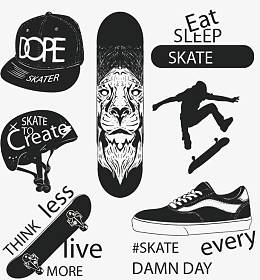 创意滑板矢量图